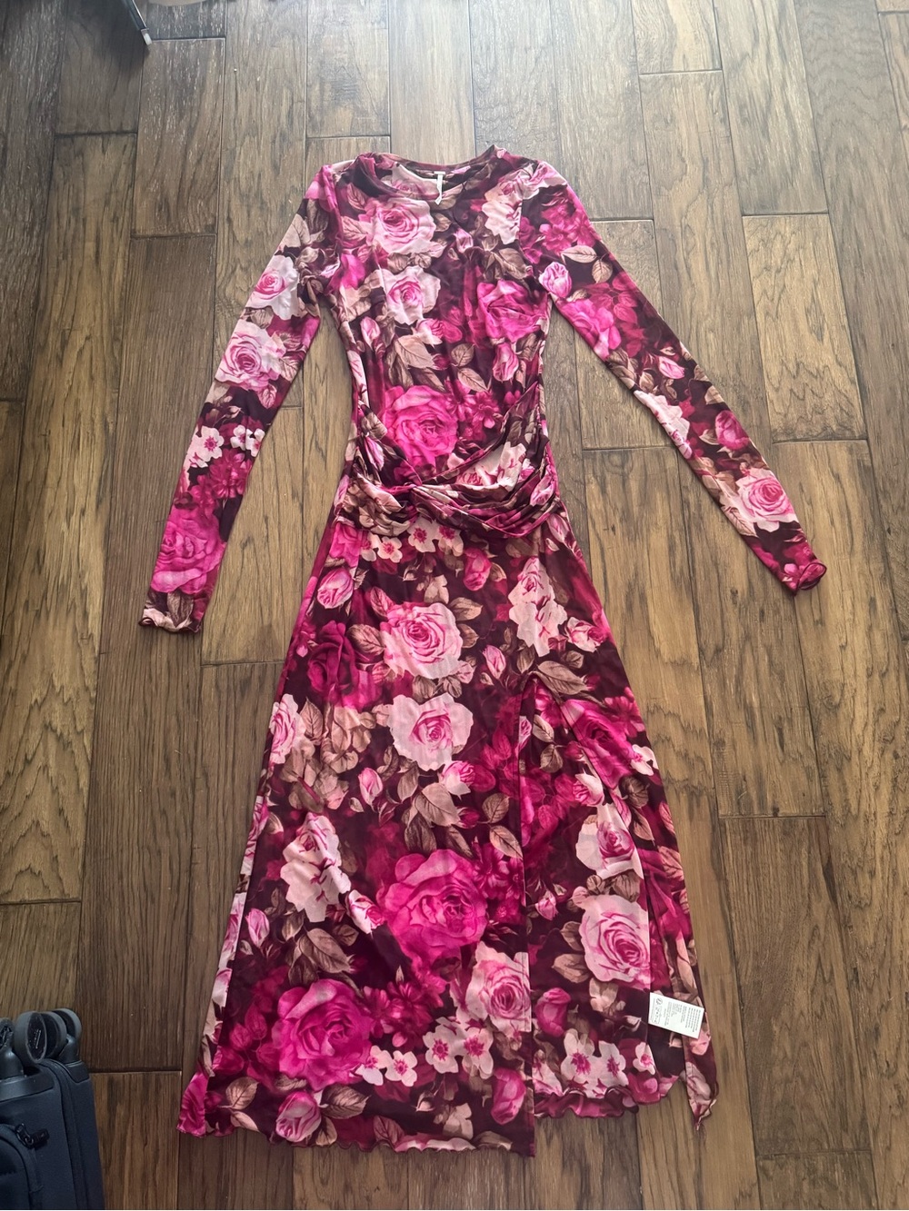 Free People Mesh Long Sleeve Floral Gianna Dress